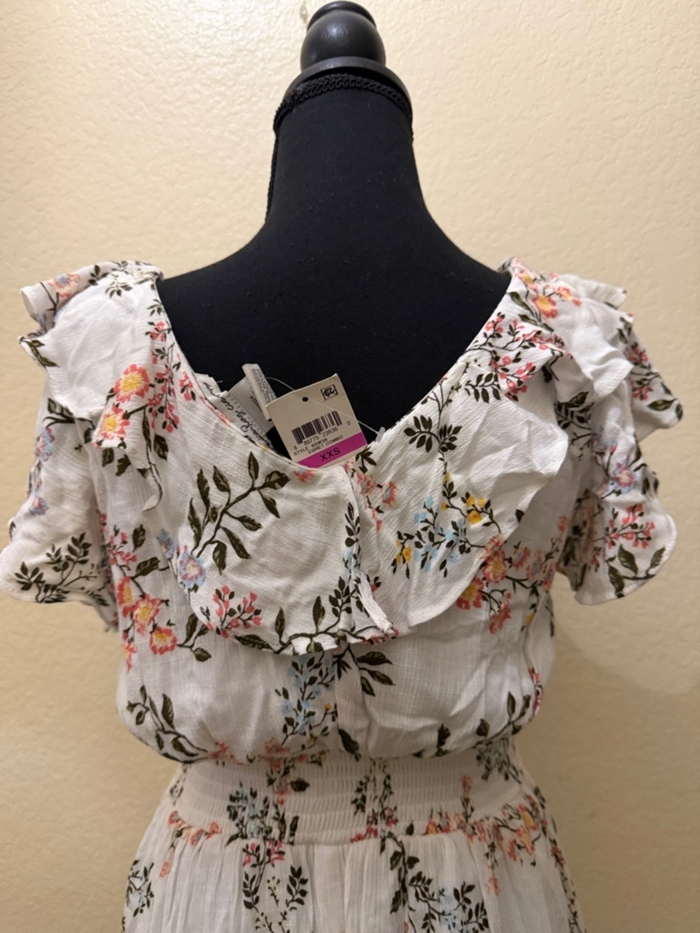 American Rag White Floral Ruffle Mini Dress - Picture 4 of 4